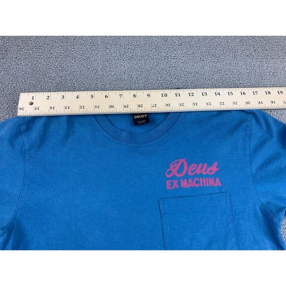 Deus Ex Machina Men's XS Blue Pocket Crew Neck T-Shirt - Picture 10 of 13